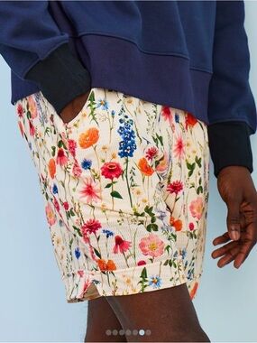 Jambys Floral Lounge Shorts XXL Mesh Stretch Lined Pockets Unisex